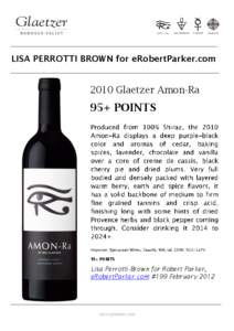 LISA PERROTTI BROWN for eRobertParker.com[removed]Glaetzer Amon-Ra