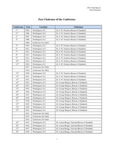 2012 Final Report Past Chairmen Past Chairmen of the Conference Conference