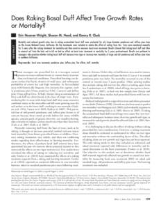 Does raking basal duff affect tree growth rates or mortality?