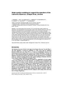 Water quality modelling to support the operation of the Kakhovka Reservoir, Dnieper River, Ukraine