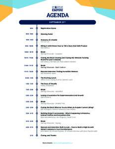 AGENDA SEPTEMBER 23RD 8:00 Registration Opens