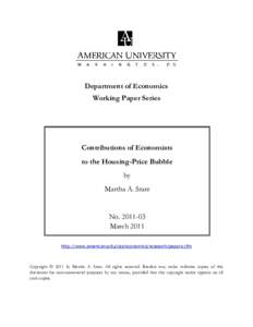 Department of Economics Working Paper Series Contributions of Economists to the Housing-Price Bubble by