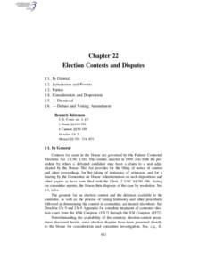 Chapter 22 Election Contests and Disputes § 1. § 2. § 3. § 4.
