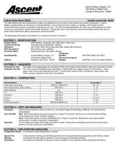 Material Safety Data Sheet