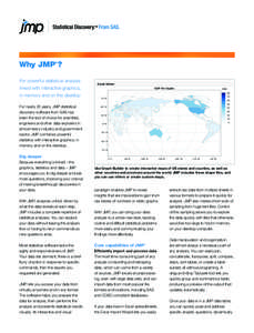 Why JMP ? ® For powerful statistical analysis linked with interactive graphics, in memory and on the desktop