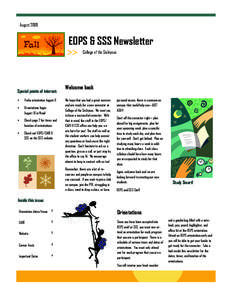 August[removed]EOPS & SSS Newsletter College of the Siskiyous  Special points of interest:
