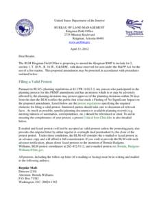 Bureau of Land Management / Conservation in the United States / Wildland fire suppression / Federal Land Policy and Management Act / Kingman /  Arizona / Environmental impact assessment / United States Environmental Protection Agency / Environment / United States Department of the Interior / Land management