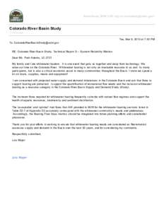 BasinStudy, BOR LCR <prj-lcr-basinstudy@usbr.gov>  Colorado River Basin Study 1 message Tue, Mar 5, 2013 at 7:30 PM To: ColoradoRiverBasinStudy@usbr.gov