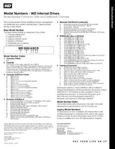 Model Number Format for OEM and Distribution Channels WD’s model number format simplifies inventory management for distributors and system manufacturers. Capacity points are key to this format.  Base Model Number