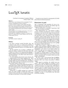 TeX / LuaTeX / Cross-platform software / Lua / ConTeXt / Eval / PdfTeX / Python / Read–eval–print loop / Software / Computing / Scripting languages