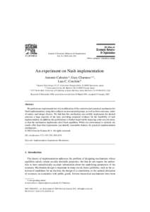 Journal of Economic Behavior & Organization Vol–193 An experiment on Nash implementation Antonio Cabrales a , Gary Charness c,∗ , Luis C. Corchón b