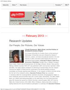 GCCR Monthly eBulletin  Subscribe Share