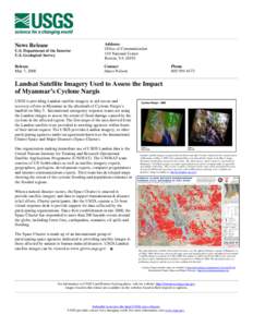 Satellites / Landsat 7 / Spaceflight / Landsat program / Vortices / Satellite imagery / Cyclone Nargis / Flood / Remote sensing / Meteorology / Atmospheric sciences / Spacecraft