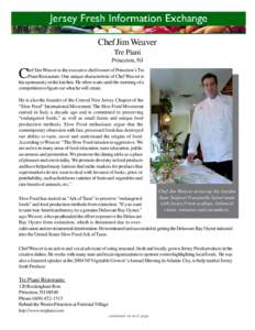 Chef Jim Weaver Tre Piani Princeton, NJ C