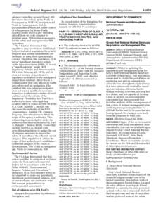 Water / Transport / Regulatory Flexibility Act / Marine protected area / Federal Register / Politics of the United States / United States administrative law / Buoy / Navigation