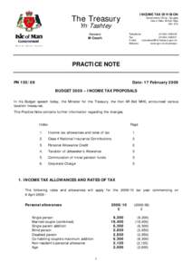 INCOME TAX DIVISION  The Treasury Government Office, Douglas Isle of Man, British Isles