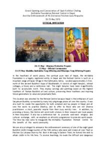 Grand Opening and Consecration of Opak Kyilkhor Chöling Amitabha Foundation Retreat Centre in Nepal And the Enthronement of His Eminence Palchen Galo Rinpoche