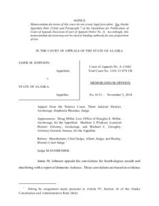 Alaska Court of Appeals MOJ No am-6113