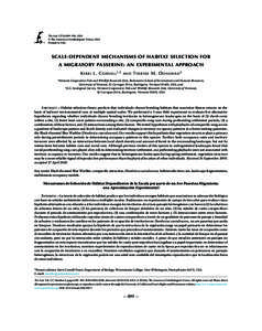 The Auk 127(4):899−908, 2010  The American Ornithologists’ Union, 2010. Printed in USA. Scale-Dependent Mechanisms of Habitat Selection for a Migratory Passerine : An Experimental Approach