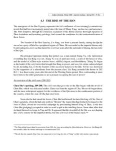Indiana University, History G380 – class text readings – Spring 2010 – R. Eno  4.3 THE RISE OF THE HAN