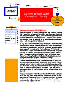 A L A B A M A S WC S NEWSLETTER Alabama Soil and Water Conservation Society