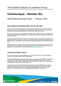 The Southern Suburbs Co-ordination Group     Communiqué Number Five  – September/October 2008