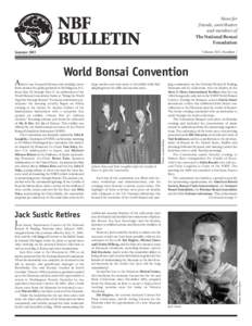 NBF BULLETIN News for friends, contributors and members of