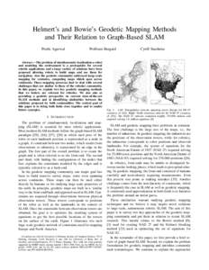 Helmert’s and Bowie’s Geodetic Mapping Methods and Their Relation to Graph-Based SLAM Pratik Agarwal Wolfram Burgard
