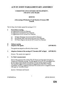 ACP–EU Joint Parliamentary Assembly / International development / International trade / Politics of Africa / African /  Caribbean and Pacific Group of States / Glenys Kinnock /  Baroness Kinnock of Holyhead / Cotonou Agreement / British people / International relations / International economics