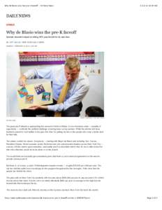 Why de Blasio wins the pre-K faceoff - NY Daily News[removed]:45 AM DAILY NEWS Opinion