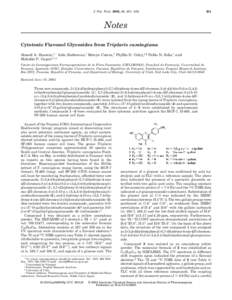 J. Nat. Prod. 2005, 68, [removed]Notes Cytotoxic Flavonol Glycosides from Triplaris cumingiana