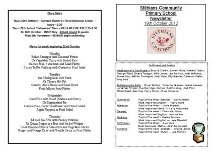 Stithians Community Primary School Newsletter