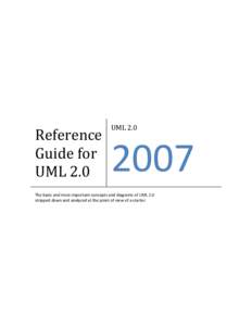 Reference Guide for UML 2.0 UML 2.0