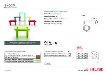 SNOOP Design by Karim Rashid 2011 Materiale | Material | Material | Matériau | Material: Polietilene (PE) stampato in rotazionale. NP01