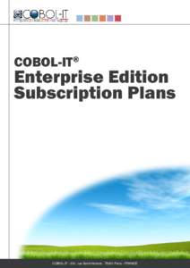 COBOL-IT  ® Enterprise Edition Subscription Plans