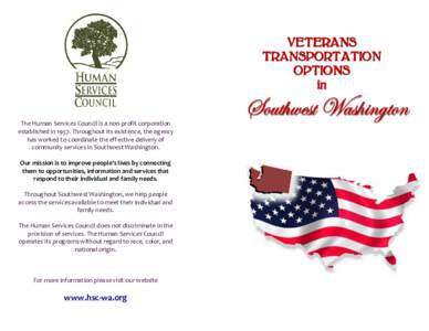 VETERANS TRANSPORTATION OPTIONS in  The Human Services Council is a non-profit corporation