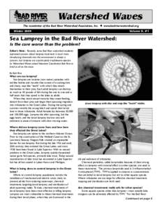 Watershed Waves The newsletter of the Bad River Watershed Association, Inc. O  www.badriverwatershed.org