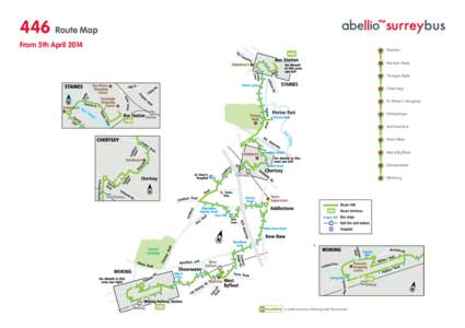 446 Route Map From 5th April 2014 Staines Penton Park
