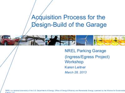 Acquisition Process for the Design-Build of the Garage