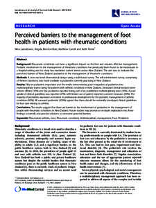 Perceived barriers to the management of foot health in patients with rheumatic conditions