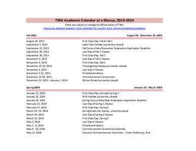 TWU Calendar at a Glance[removed]xlsx