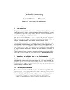 Qualitative Computing F. Chaitin-Chatelin E Traviesas†  CERFACS Technical Report TR/PA/02/58‡