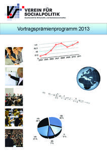 Vortragsprämienprogramm 2013  1. Förderprogramm Der Verein für Socialpolitik unterstützt die Präsenz junger deutschsprachiger Wissenschaftlerinnen und Wissenschaftler aus dem Bereich der Wirtschaftswissenschaften m