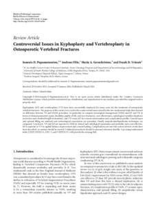 Controversial Issues in Kyphoplasty and Vertebroplasty in Osteoporotic Vertebral Fractures