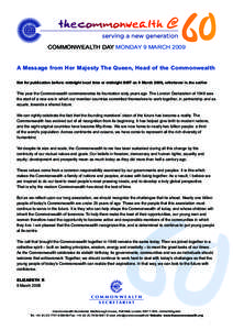 Commonwealth Secretariat / Commonwealth / Politics / International relations / Commonwealth Family / Commonwealth Foundation / Commonwealth Policy Studies Unit / Commonwealth of Nations / Political history of Canada / Commonwealth Day