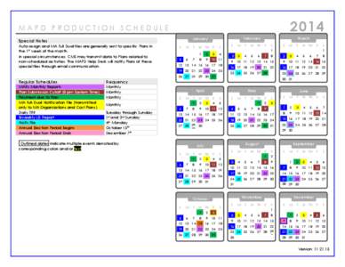 2014  MAPD PRODUCTION SCHEDULE February  January
