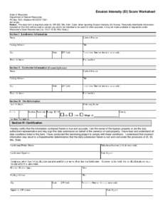 Erosion Intensity (EI) Score Worksheet