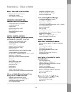 Resource List - Closer to Home Oklahoma Turning Point Council Certified Healthy Business Program www.okturningpoint.org/  PREFACE - THE LAND WE BELONG TO IS GRAND