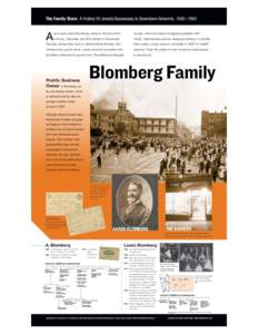 The Family Store: A History Of Jewish Businesses In Downtown Asheville, 1880 –1990  A aron and Lewis Blomberg came to America from