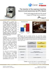 The inventor of the espresso machine boosts brand awareness by 59%. Basta! Carat and nugg.ad optimise the brand impact of Philips Saeco products.  “Nothing beats an authentic Italian espresso” – especially if it co